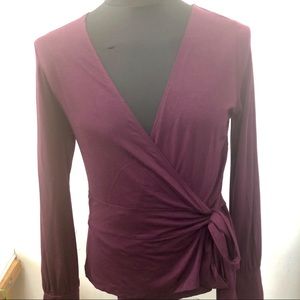 Banana Republic stretch wrap blouse  size L